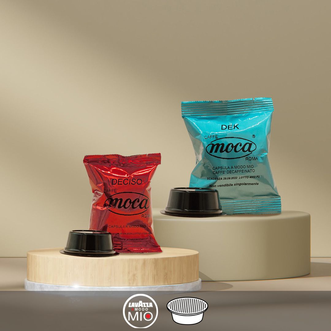 Moca Coffee Capsules - Compatible with A Modo Mio - Decaffeinated + Decisive