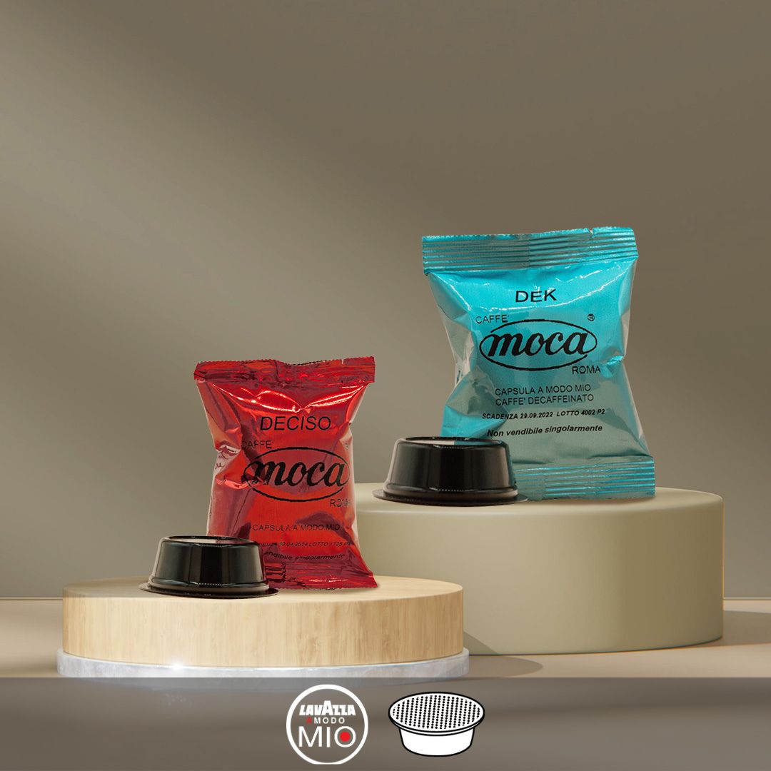 Moca Coffee Capsules - Compatible with A Modo Mio - Decaffeinated + Decisive