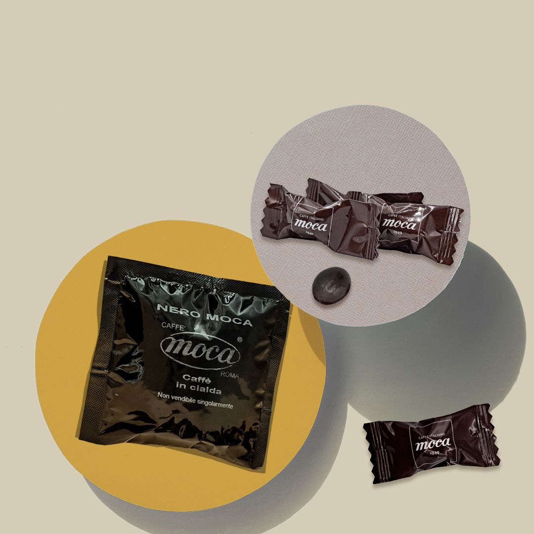 Moca Coffee Pods - Black - 150pcs ESE + Dark Chocolate Covered Beans