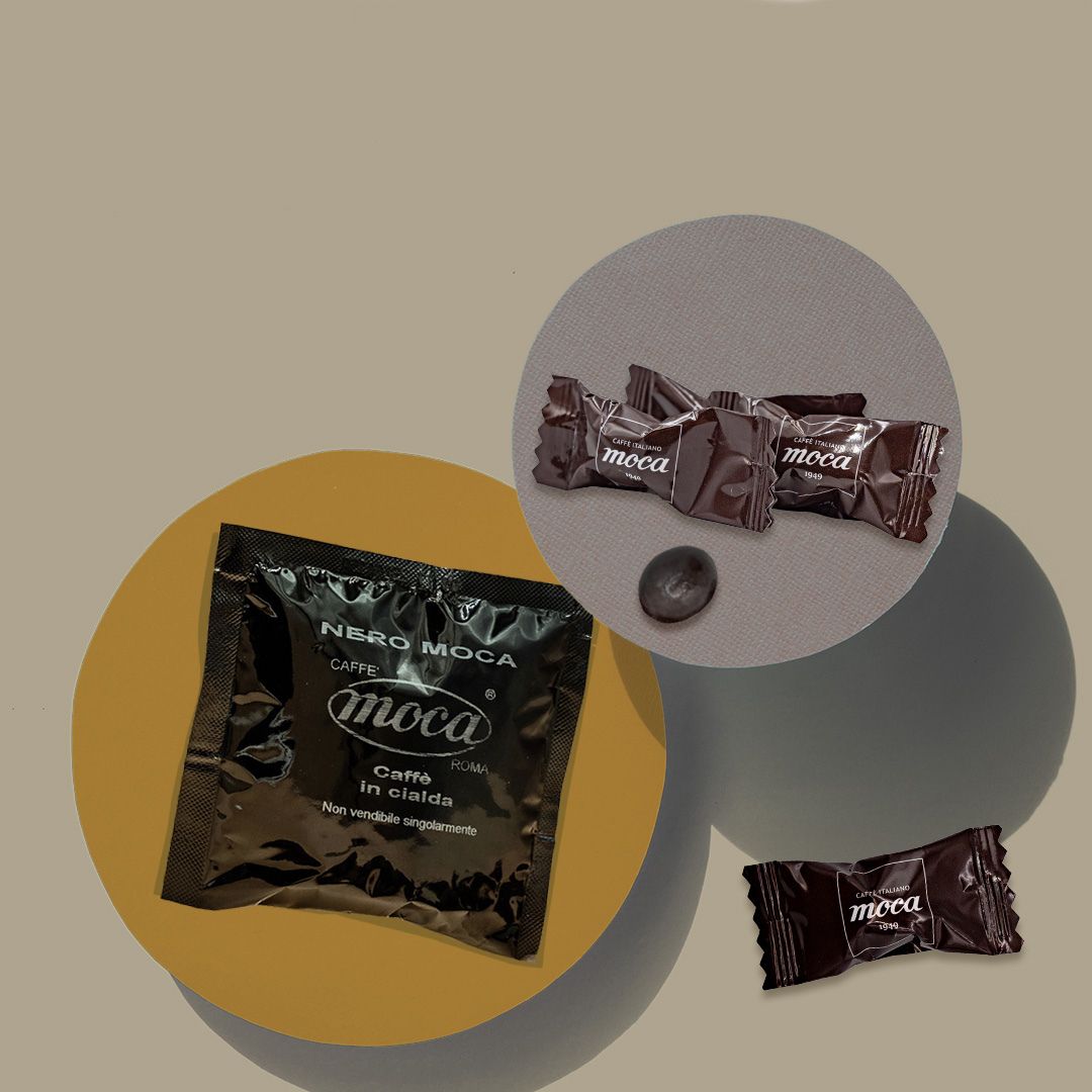 Moca Coffee Pods - Black - 150pcs ESE + Dark Chocolate Covered Beans