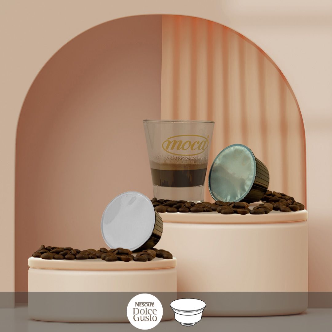 Moca Coffee Capsules - Compatible with Nescafé Dolce Gusto Decaffeinated Coffee Dek + Nero