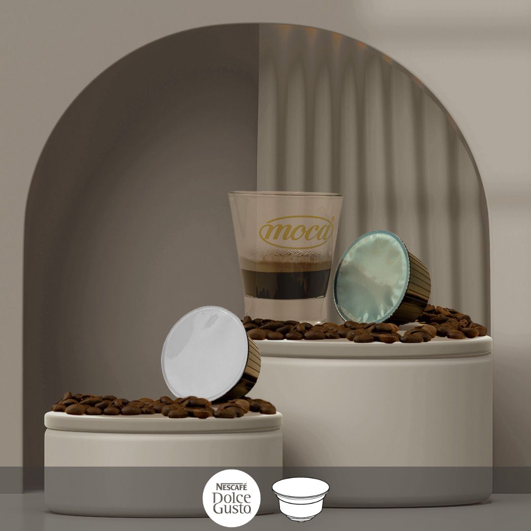Moca Coffee Capsules - Compatible with Nescafé Dolce Gusto Decaffeinated Coffee Dek + Nero
