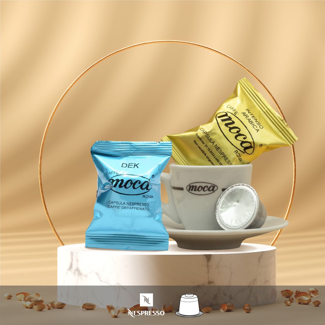 Moca Coffee Capsules - Nespresso Compatible - Decaffeinated + Intense