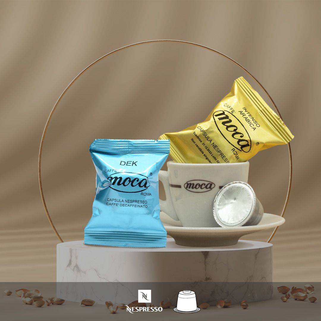 Moca Coffee Capsules - Nespresso Compatible - Decaffeinated + Intense