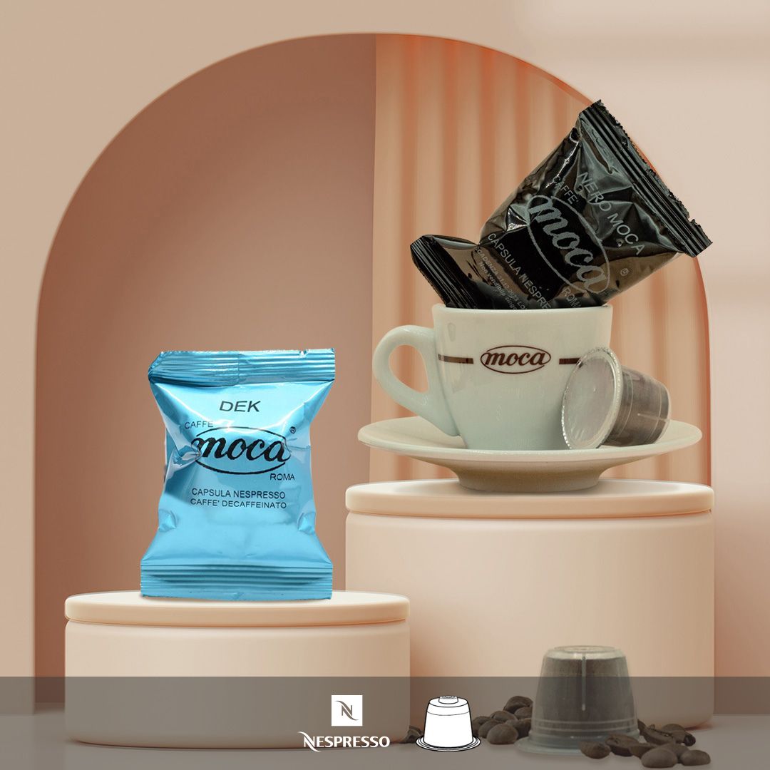 Moca Coffee Capsules - Nespresso Compatible - Decaf + Black