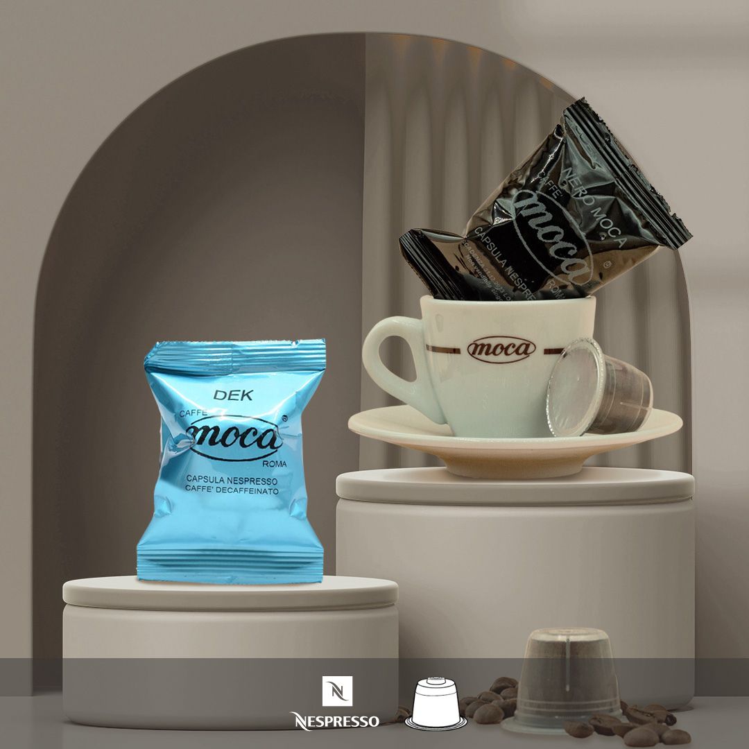 Moca Coffee Capsules - Nespresso Compatible - Decaf + Black