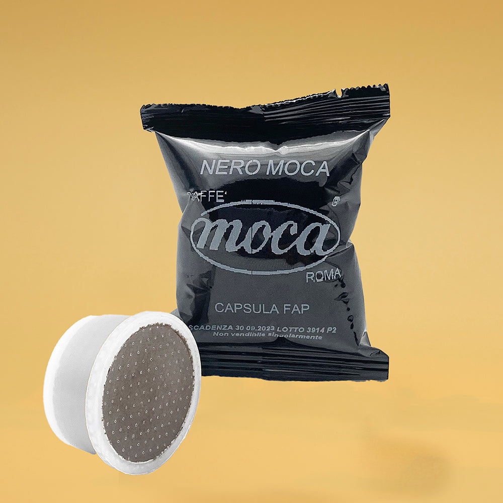 Capsule Caffè Moca - FAP Espresso Point compatibili - Miscela 100% Robusta - Nero - 50pz