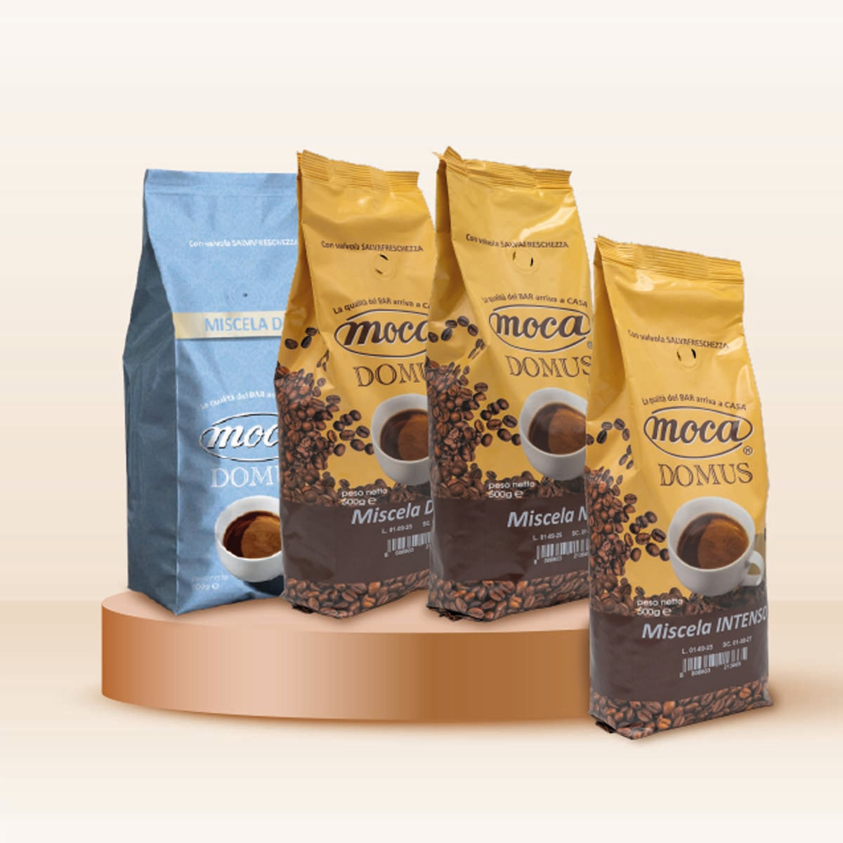 ☁️moca☕️ Moca Whole Bean Coffee, Family Pack - Mix of Flavors - 4 x 500g