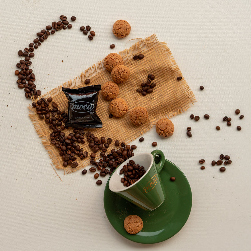 Capsule Caffè Moca - FAP Espresso Point compatibili - Miscela 100% Robusta - Nero - 50pz