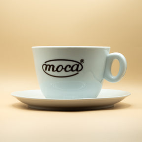 Tazzona Caffè Moca - contenitore per capsule e cialde di caffè in Porcellana + Piatto