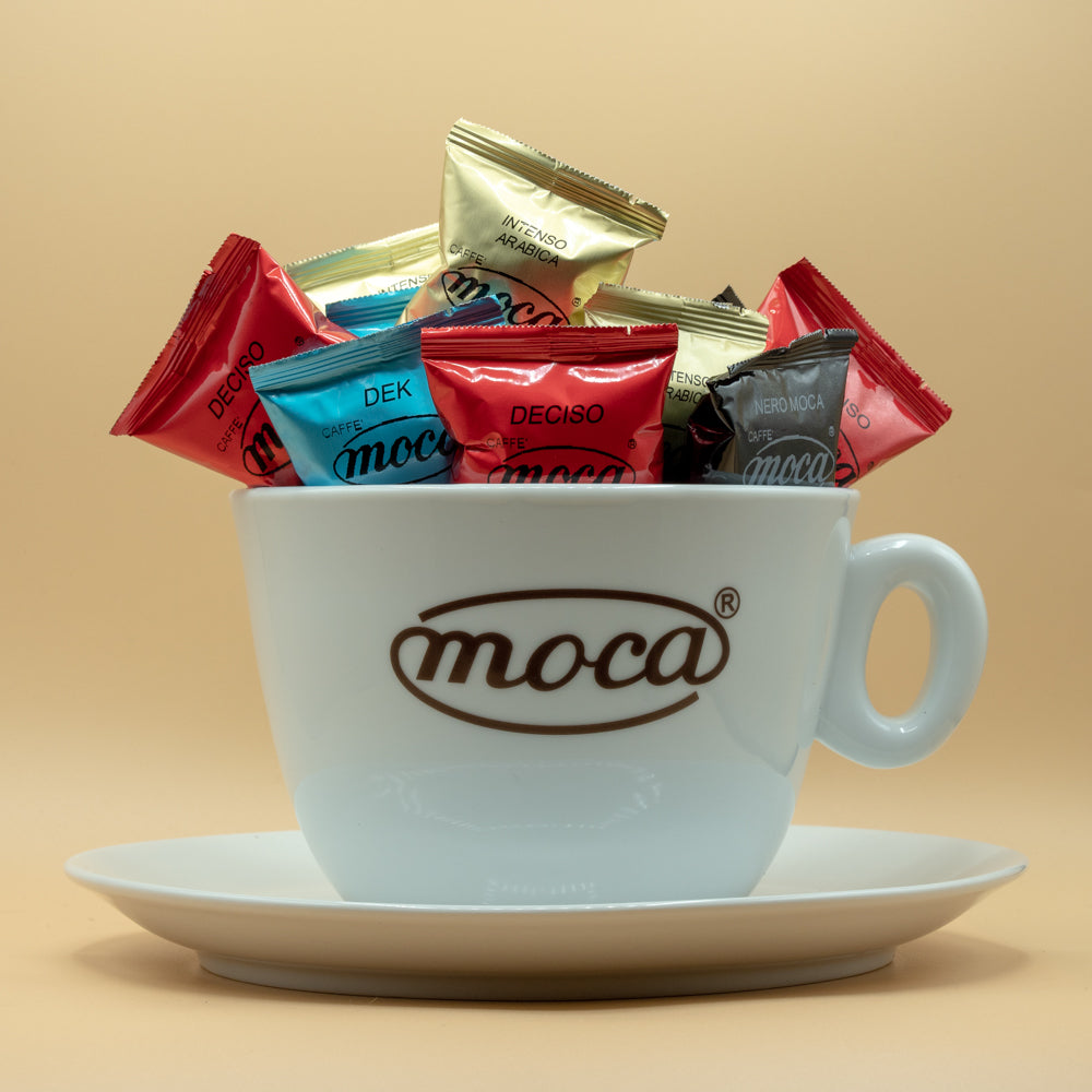 Tazzona Caffè Moca - contenitore per capsule e cialde di caffè in Porc