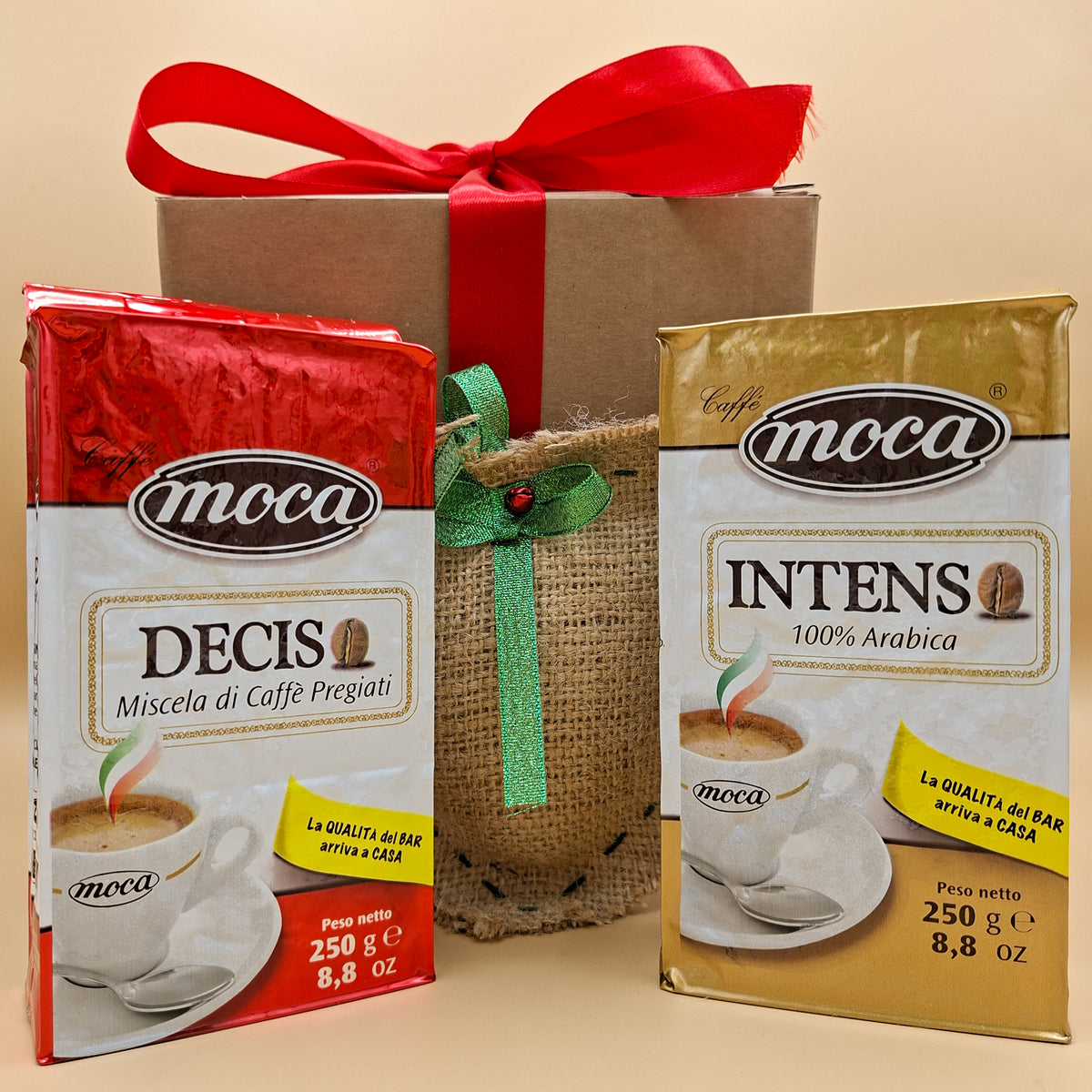BOX natalizia con caffè Deciso ed Intenso + decorazione artigianale