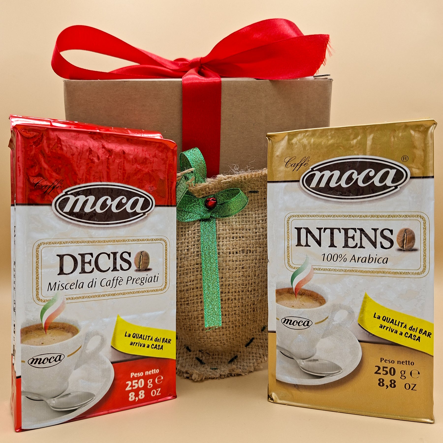 BOX natalizia con caffè Deciso ed Intenso + decorazione artigianale