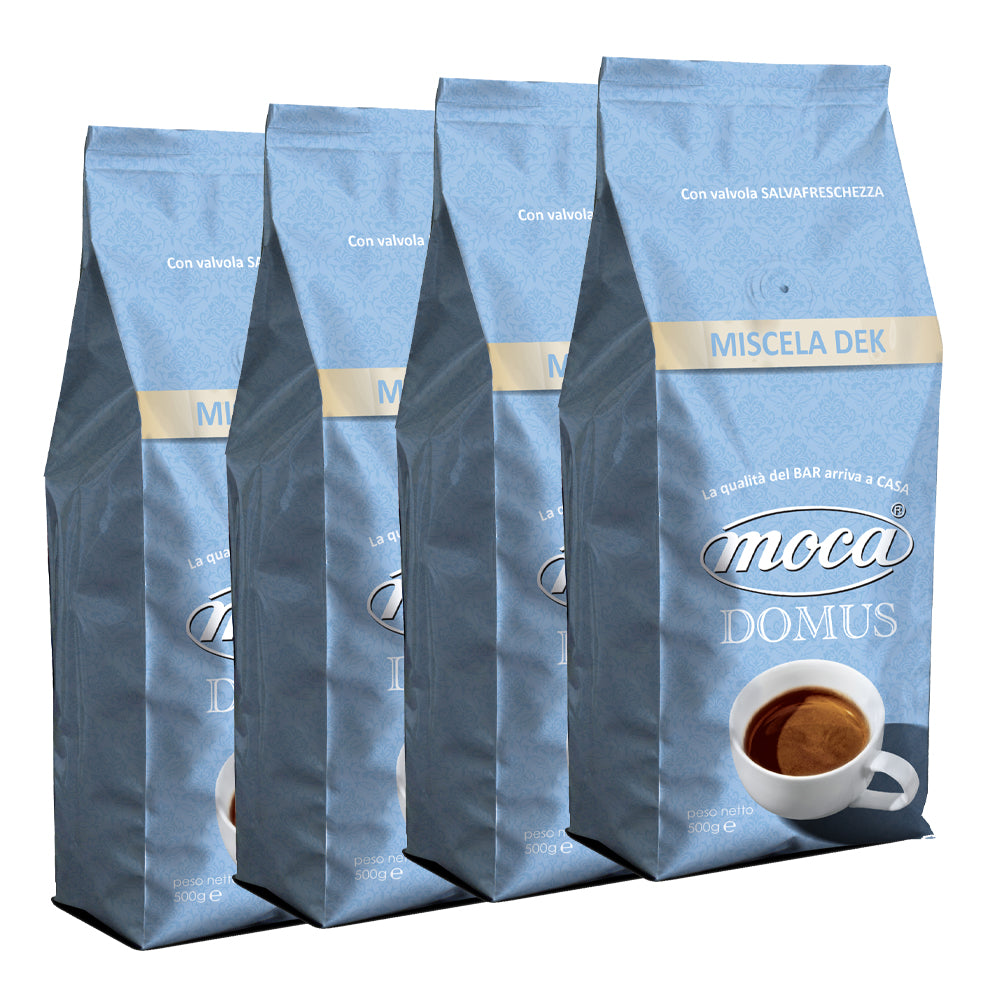 Caffè in grani Moca confezione FAMIGLIA - Dek - 4x500g
