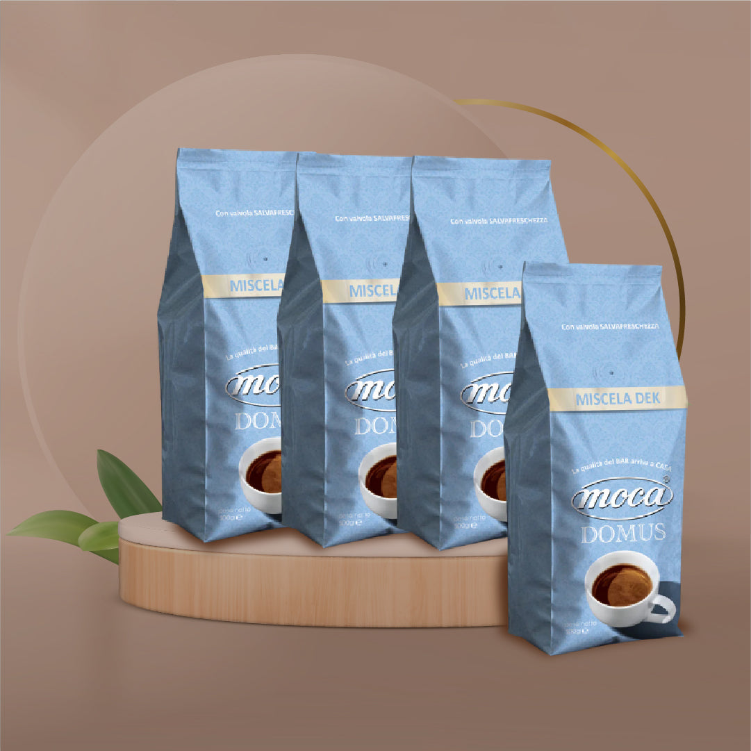 Caffè in grani Moca confezione FAMIGLIA - Dek - 4x500g