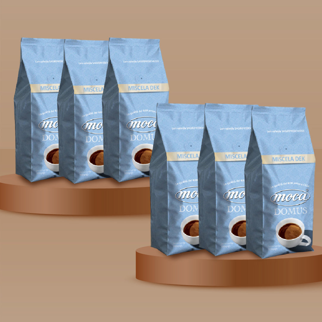 Caffè in grani Moca confezione FAMIGLIA - Dek - 6x500g