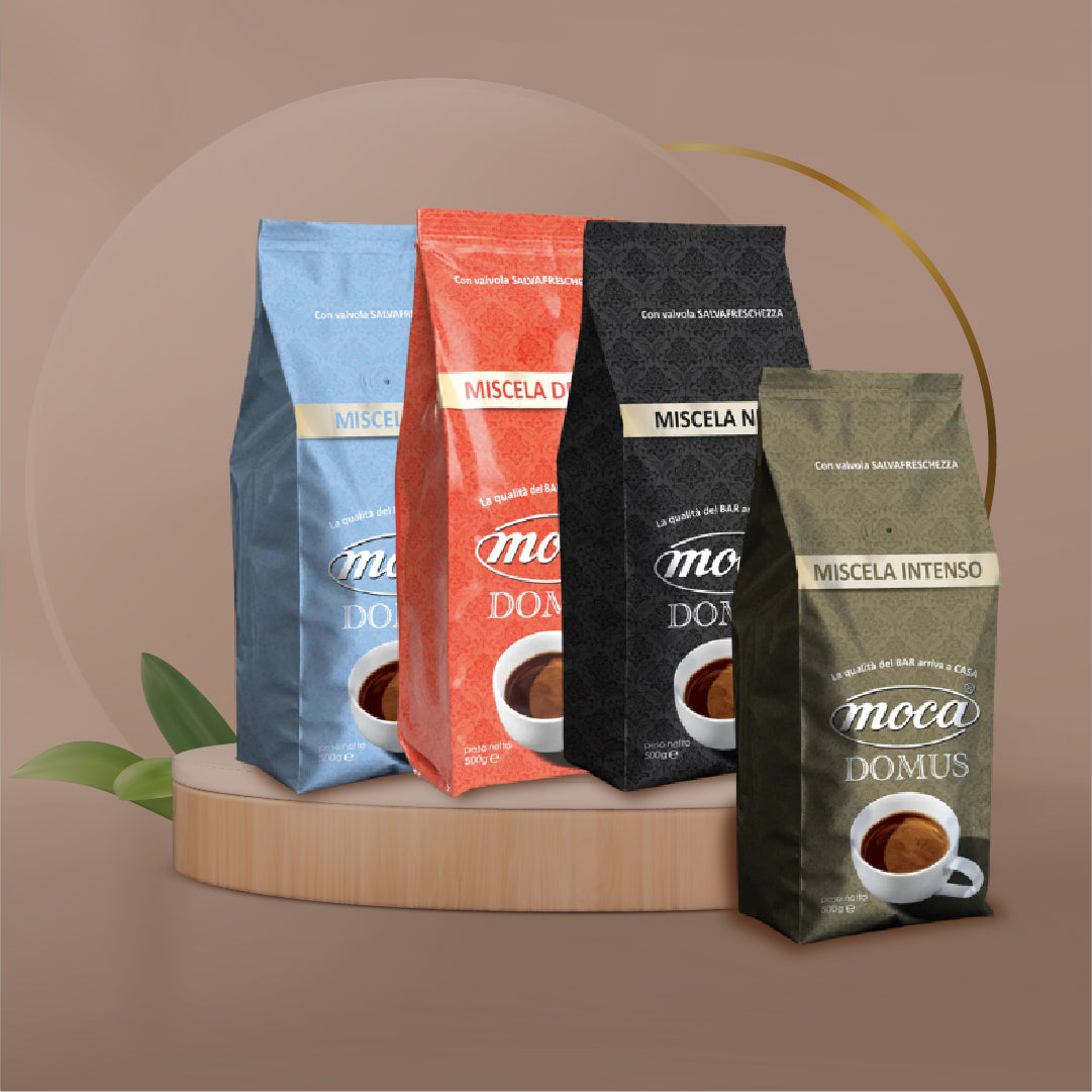 Caffè in grani Moca confezione FAMIGLIA - Mix multigusto - 4x500g