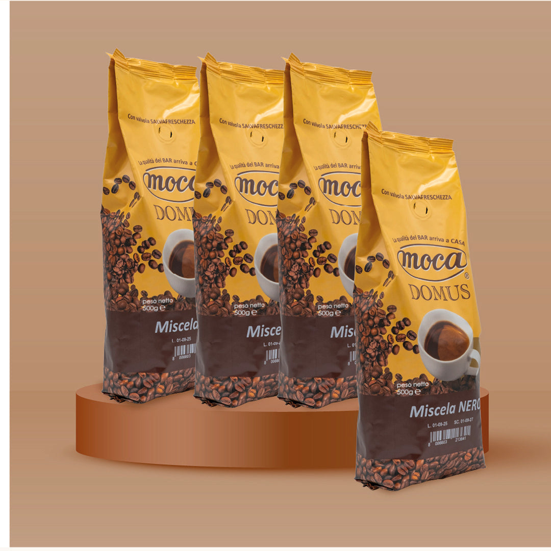Caffè in grani Moca confezione FAMIGLIA - Nero - 4x500g