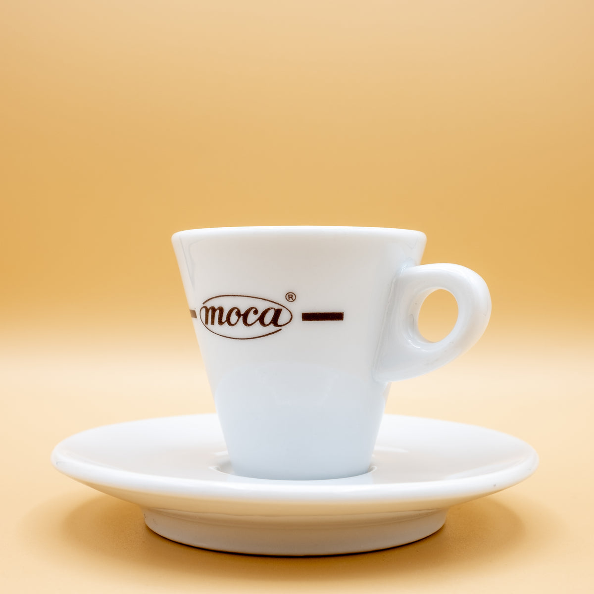 Set of 6 coffee cups + saucers, Mocha design.