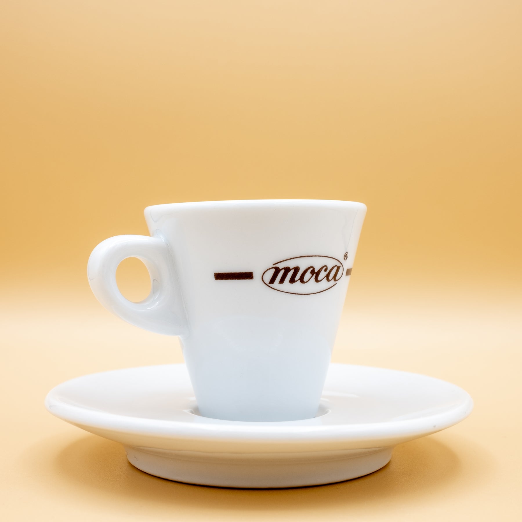Set of 6 coffee cups + saucers, Mocha design.