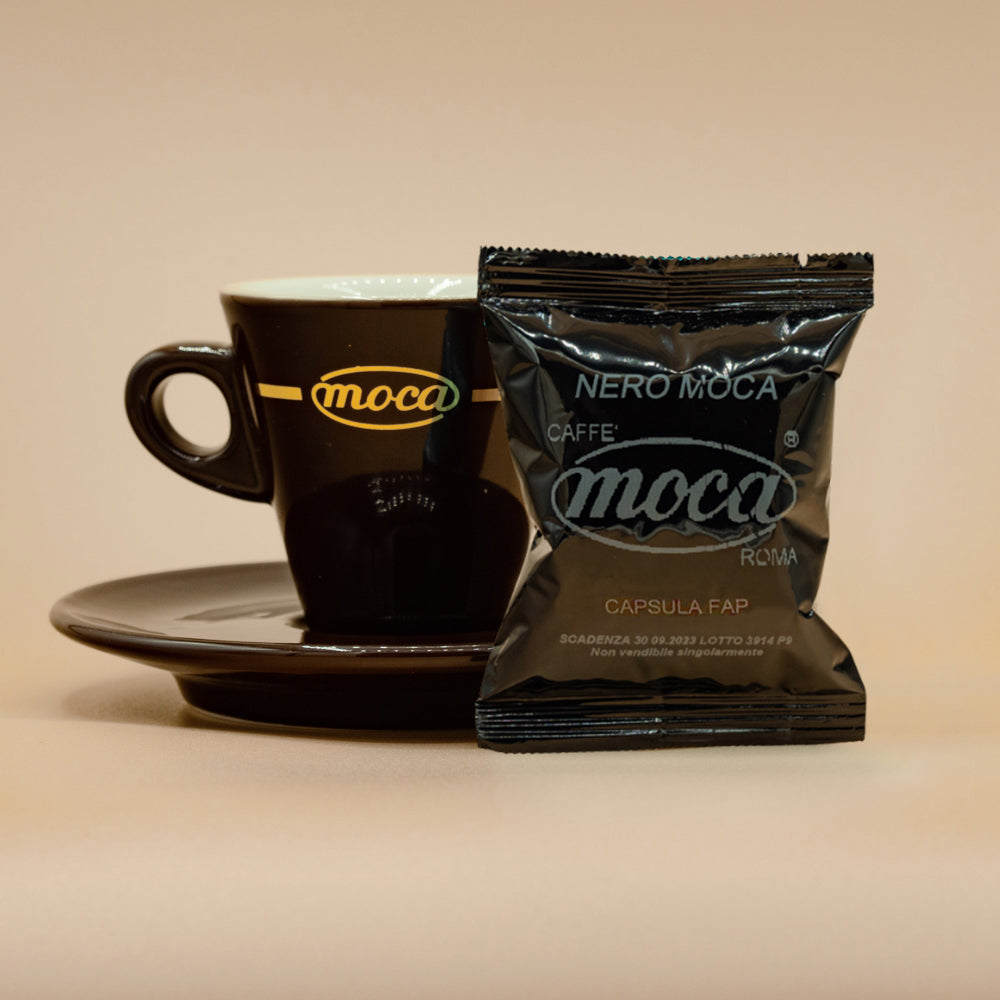 Moca Coffee Capsules - Compatible with FAP Espresso Point - 100% Robusta Blend - Black - 100 pcs