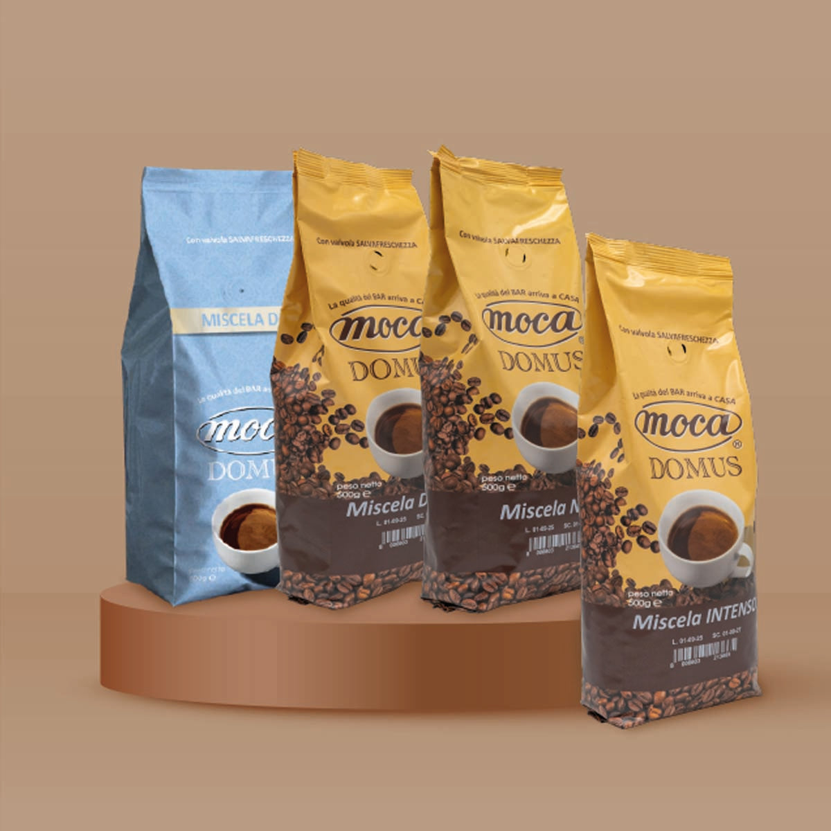 Caffè in grani Moca confezione FAMIGLIA - Mix multigusto - 4x500g