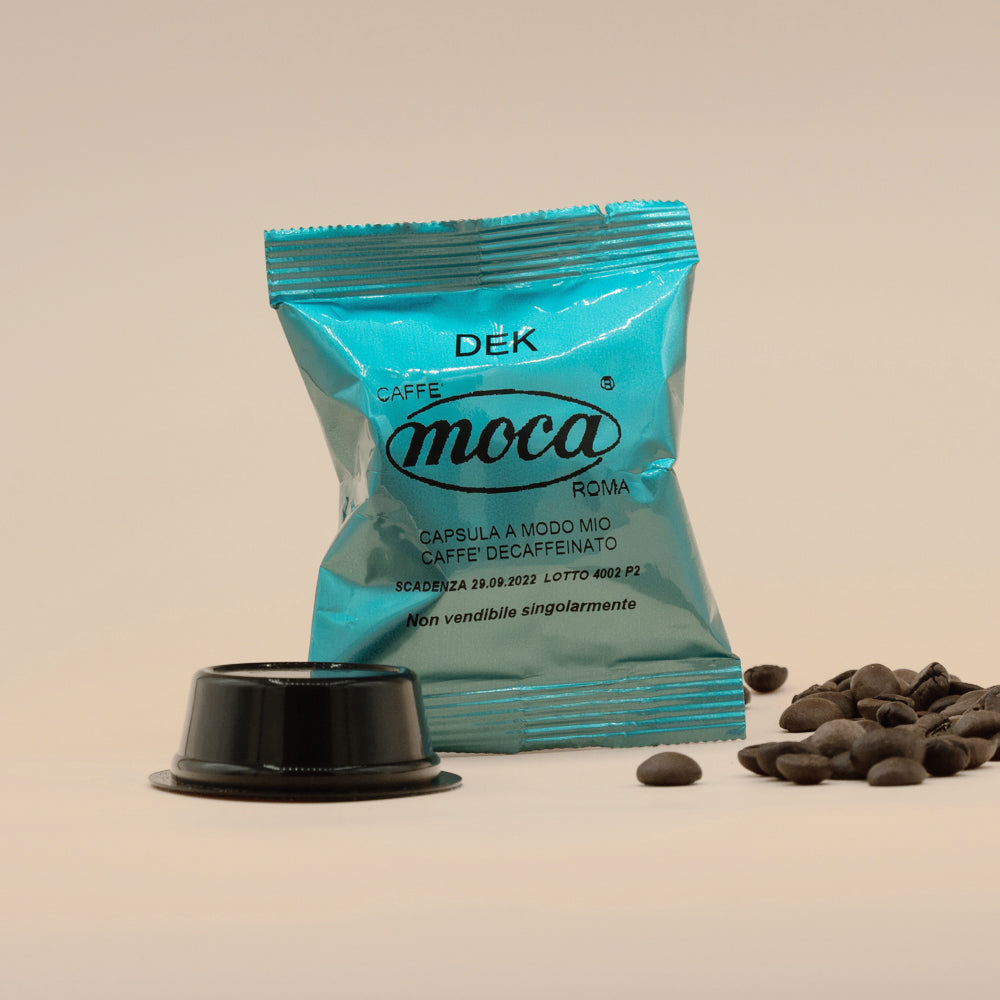 摩卡咖啡胶囊 - Lavazza A Modo Mio 兼容 - 不含咖啡因的 Dek - 50 件