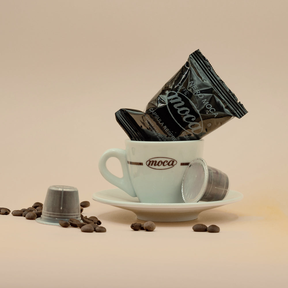 Capsule Caffè Moca - Compatibili Nespresso - Miscela 100% Robusta Nero - 100pz