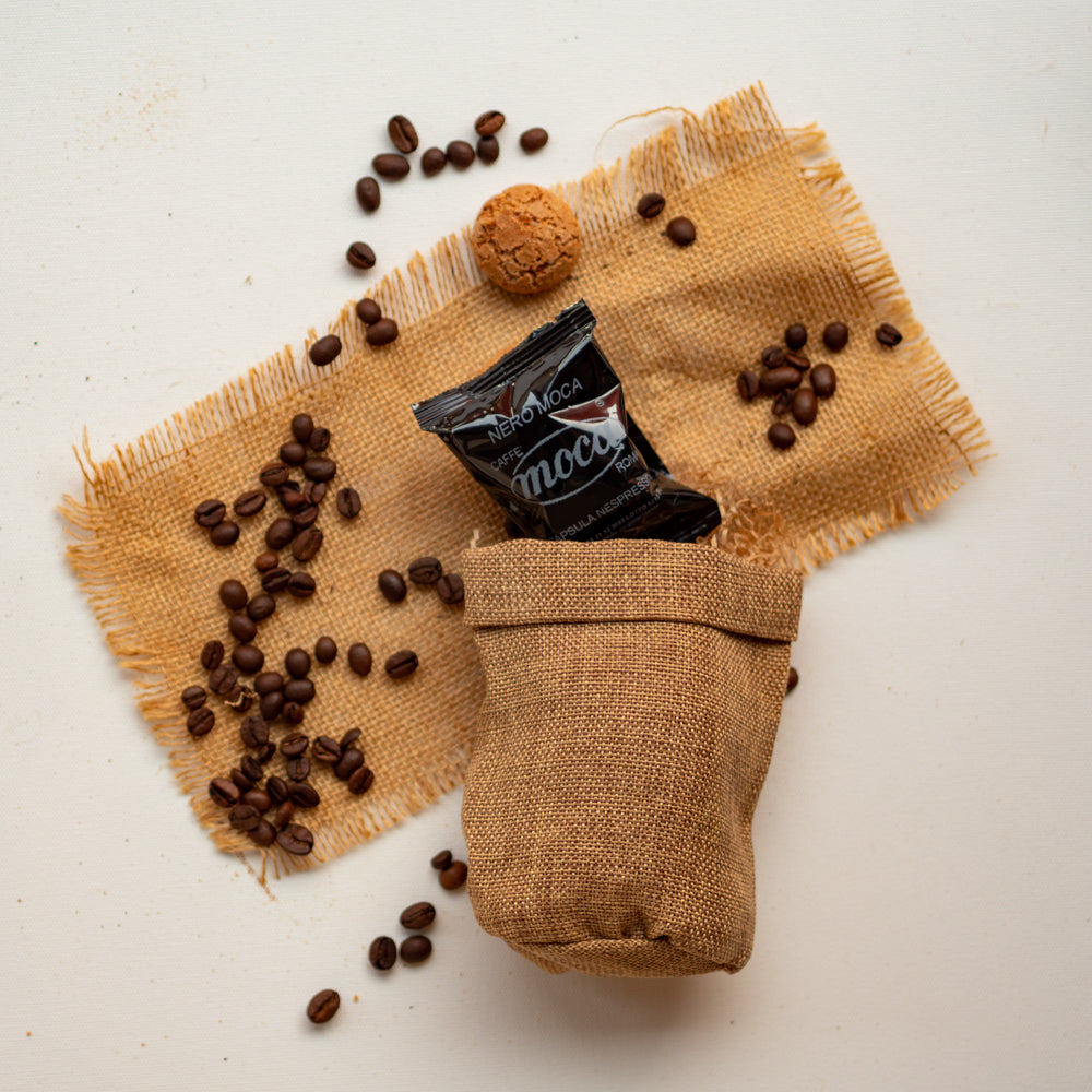 Moca 咖啡胶囊 - 兼容 Nespresso - 100% 罗布斯塔黑色混合 - 100 件