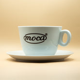 Tazzona Moca Coffee Mug - Porcelain container for coffee capsules and pods + Plate