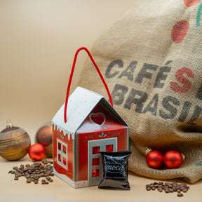 Casetta natalizia con 12 capsule di caffè - Compatibili Nespresso