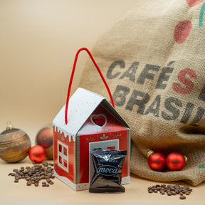 Casetta natalizia con 12 capsule di caffè - Compatibili A Modo Mio